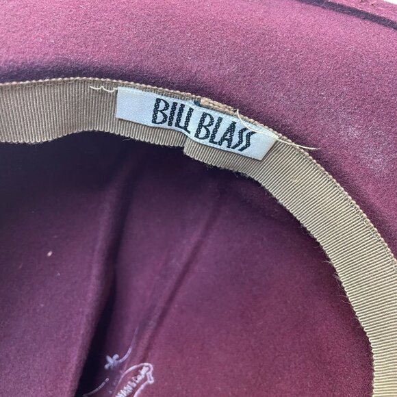 Bill Blass Burgundy Wool Unisex Wide Brim Hat Unique Dome Design Large - Picture 11 of 12